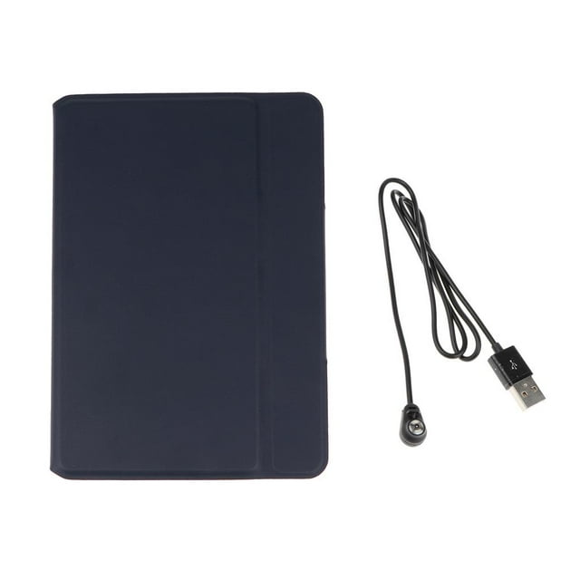 Funda y funda para teclado con soporte de piel sintética para modelos 2017 y 2016 de 7 pulgadas. Azul