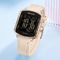 thumbnail image 5 of Digital Watches for Men Women Waterproof Unique Rectangle Watch Stopwatch Countdown Alarm Analog Silicone Strap Transparent Case, 5 of 8