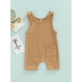 thumbnail image 2 of Cenuakty Baby Summer Suspenders Jumpsuit, Toddlers Solid Color Sleeveless Short Rompers for Girls, Boys, 0-3 Years, 2 of 8
