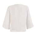thumbnail image 2 of Blusa George para Mujer, Escote V con Amarres en Centro Delantero Blanco Talla M, 2 of 4