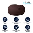 thumbnail image 4 of Oversized Solid Brown Bean Bag Chair, 4 of 9