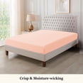 thumbnail image 2 of Fitted Sheet + Pillowcase Set 800 Thread Count 100% Egyptian Cotton 3-Piece ( 1-Fitted + 2-Pillowcase ) Queen Size (60" x 80") Inch 18-Inch Deep Pocket, All-Around Elastic Peach Stripe, 2 of 6