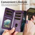 thumbnail image 3 of For Google Pixel 9 / 9 Pro Wallet Case, 9 Card Slots RFID Blocking Crossbody Leather Cover, Zipper Pocket, Detachable Wrist & Shoulder Strap, Magnetic Shockproof Protective Phone Case for Women, 3 of 11
