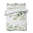 thumbnail image 2 of Quilts Twin XL Size, Eucalyptus Soft Comforter Bedding Set for Bed, Sage Green Brown Leaf Boho Minimalist White Lightweight Quilted Bedspread with Pillow Cover(2 Pieces) for All Season, 68x98 Inch, 2 of 6