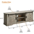 OKD Farmhouse Wood 66" TV Stand with Barn Door for Max 75inch TV for