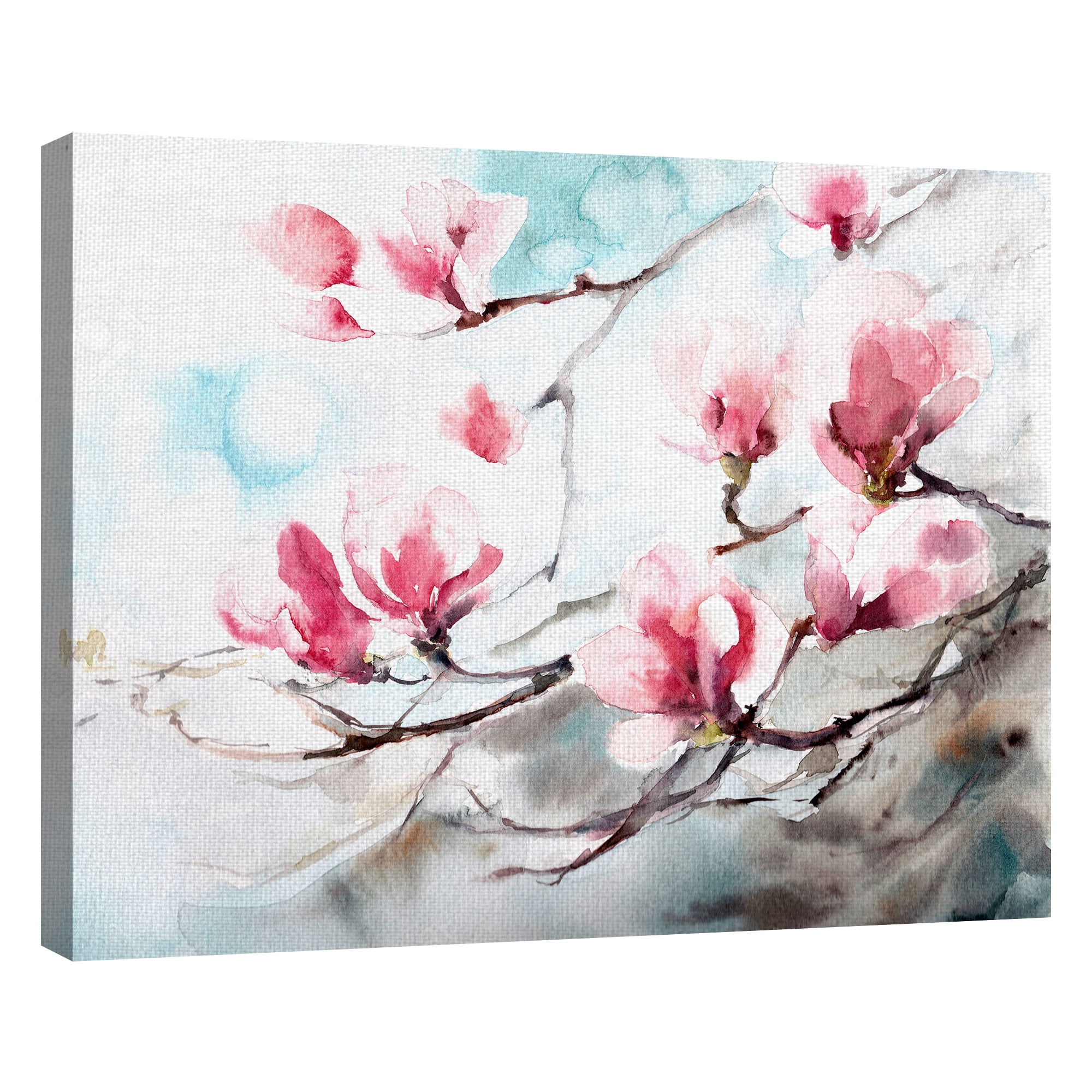 Masterpiece Art Gallery Spring Magnolia Cherry Blossoms By Canotstop Canvas Art Print 22" x 28"