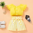 thumbnail image 2 of Mercatoo Baby Outfits for Girls Toddler Kids Girl's Outfits Solid Color Short Sleeve O Neck Crop Casual Girls Sweatsuits Set, 2 of 4