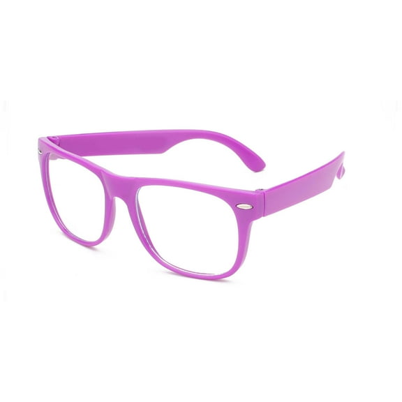 Retro Sunglasses - Purple Frame / Clear Lens