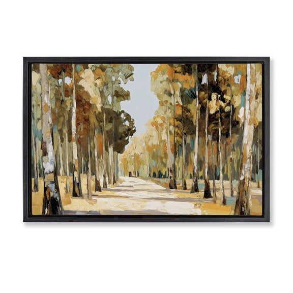 Stupell Industries Modern Impressionist Fall Forest Black Framed Floater Canvas Wall Art, design by Gina Kelly