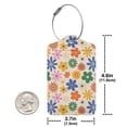 thumbnail image 4 of Disketp 2 PCS Luggage Tag for Suitcase,Groovy Daisy Flowers Leather Baggage Tag with Stainless Steel Loop Privacy Cover for Women Men Girls, 4 of 5