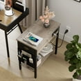 Oyang Set of 2 End Table with Charging Station, Side Table and Night Stand with USB Ports