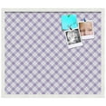 thumbnail image 2 of PinPix ArtToFrames 26x22 Custom Cork Bulletin Board Argyle Lilac   Poster Board Has a Fabric Style Canvas Finish, Framed in Satin White Frame (PinPix-639), 2 of 6