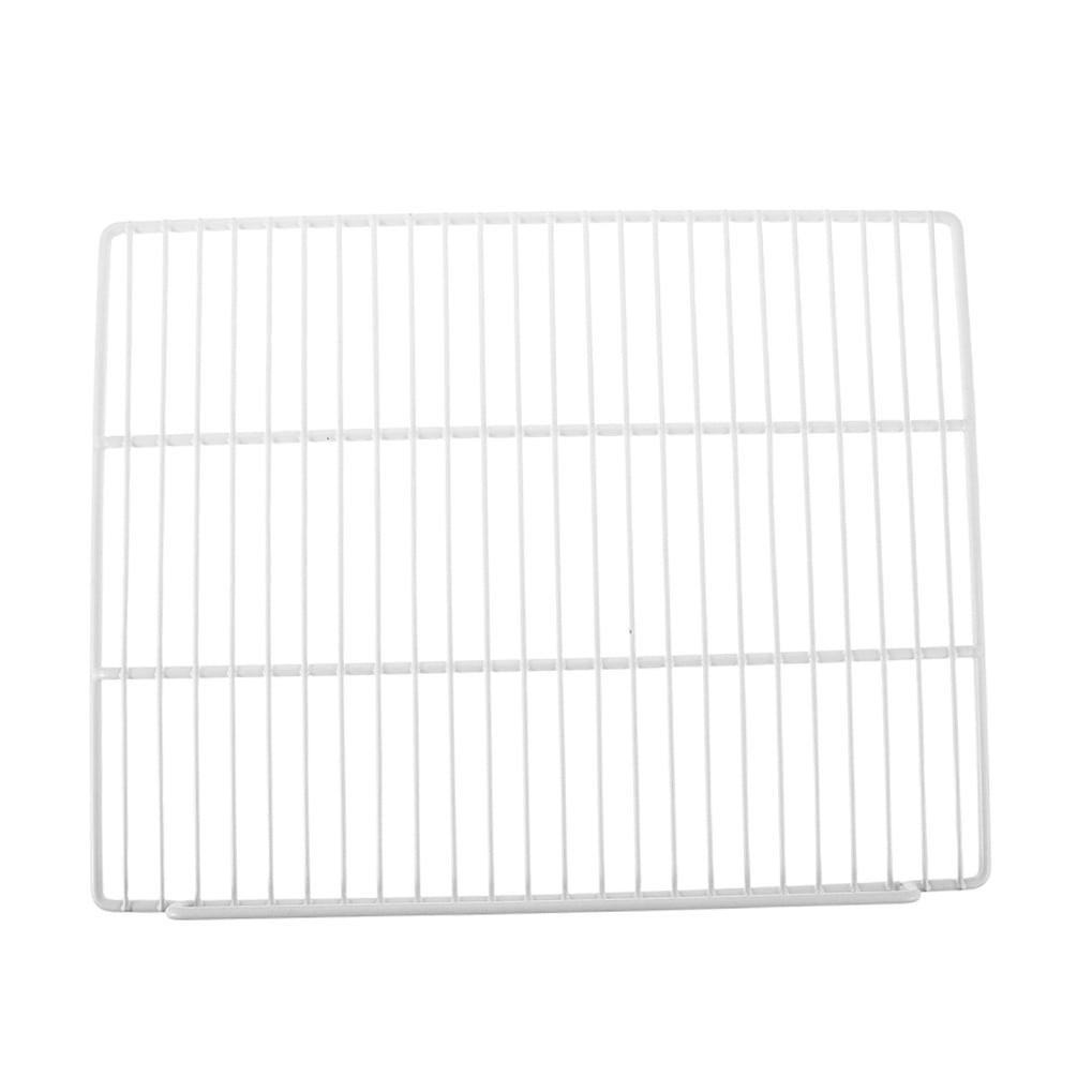 OUNONA Heavy Duty Refrigerator Shelf Divider with Open Grid Design, Clear View White Steel Mesh Organizer for Kitchen Storage