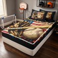 thumbnail image 3 of Manfei Baseball Zipper Twin Comforter Sets with Fitted Sheet and 2 Pillowcases, Sport Gamer Zipper Bedding Set, Red Blue Black, 3 of 7