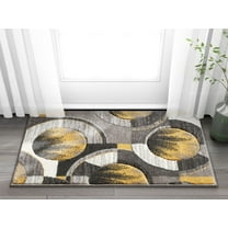 Well Woven Sunburst Gold, Light Gray, Charcoal Modern Geometric Comfy Casual Hand Carved 2x3 (2' x 3') Area Rug Easy to Clean Stain Fade Resistant Abstract Contemporary Thick Soft Plush