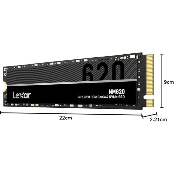 Lexar SSD NM620 256 Go M.2 NVME PCIe Gen 3 jusqu'à 3500 Mo/s Vitesse de Lecture
