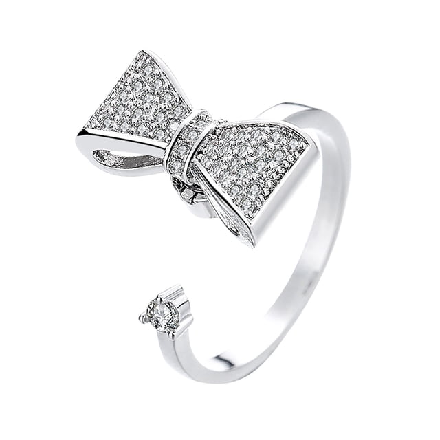 Rotatable Compression Adjustable Zircon Decompression Ring for Stress and Style