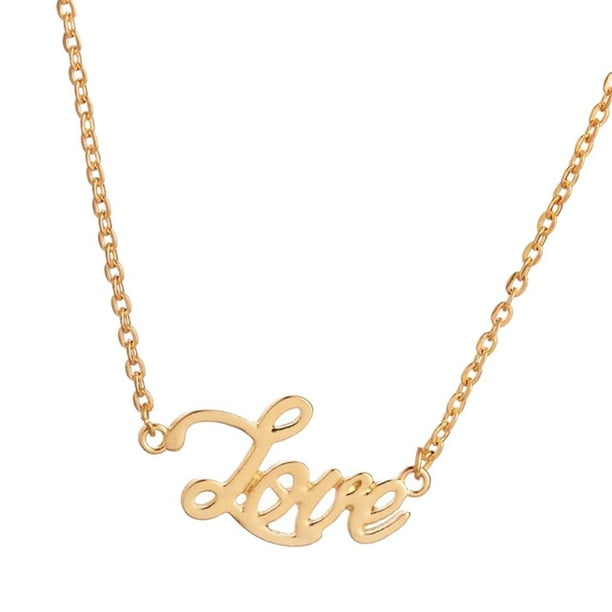 Collar de cadena de letra Zulema AMOR Oro