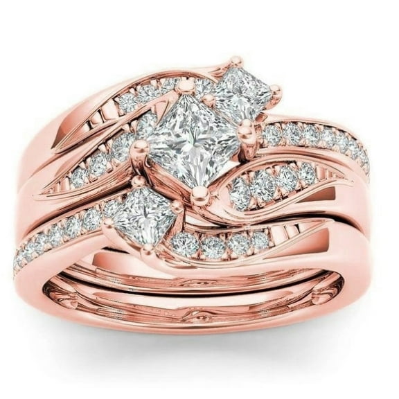 Latrodar Rose Gold Diamond Natural White Romantic Wedding Jewelry Rose Gold up to 60% Off