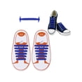 thumbnail image 1 of Coofit 12 Pcs Set Bright Color Lazy No Tie Silicone Shoe Laces for Kids (Blue), 1 of 2