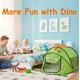 thumbnail image 3 of Tienda de Juego Infantil Ryssin Pop Up Dinosaurio Verde con Bolsa de Almacenamiento, 3 of 9