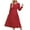 Red, variant on Wancir Women's Elegant Floral Long Sleeve Round Neck Smocked A-Line Flowy Tiered Maxi Dress