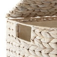 thumbnail image 5 of Casafield Half Moon Laundry Hamper with Lid and Removable Liner Bag - Natural, Woven Water Hyacinth Laundry Basket Sorter for Clothes, 5 of 7
