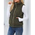 thumbnail image 3 of CoCopeaunts Women\‘s Casual Lightweight Fleece Vest Outwear Stand Collar Warm Fuzzy Zipper Vest with Pocket, 3 of 4