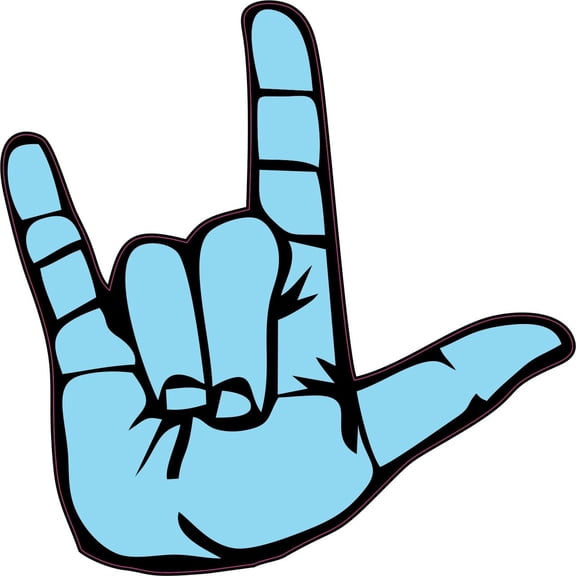 5in x 5in ASL Sign Language I Love You Bumper Sticker Decal Window Stickers Decals