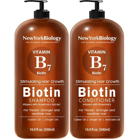 New York Biology Biotin Shampoo and Conditioner Set for Hair Growth and Thinning Hair – Thickening Formula for Hair Loss Treatment – For Men & Women – Anti Dandruff - 16.9 fl Oza25