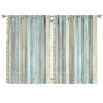 Vintage Teal Wood Grain Curtains-Blackout Curtains Bedroom Decor Living Room Darkening Grommet Window Drapes 2 Panels Set 42x63 inch
