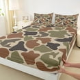 thumbnail image 4 of Castle Fairy Fishing Hunting 4 Pieces Queen Sheet Sets,Abstract Camouflage Ultra Soft Flat Sheet,Brown Green Queen Fitted Sheet,Microfiber Teens Bedroom Decor, 4 of 7
