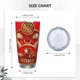thumbnail image 4 of Año de la serpiente 2025 Feliz Año Nuevo chino 2025 Vaso de acero inoxidable Taza de café de viaje de 20 oz Taza térmica portátil con tapas, 4 of 7