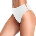thumbnail image 5 of Conairie Womens Bikini Bottoms Full Coverage High Cut Swimsuit Lightweight Ruched Scrunch Bathing Suit Bottom White S, 5 of 7