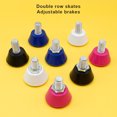 thumbnail image 3 of QualitChoice Pack de 2 Patins à Roulettes en Acier Inoxydable Toe Stop Portable Hauteur Réglable Bloc de Butée Partie avec Clé Rose Rouge, 3 of 6