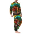 thumbnail image 2 of Daiia Chameleon for Men's Long-Sleeved Pajama Set – Soft & Comfortable Sleepwear Button-Up Pajamas Cozy Lounge Wear-X-Large, 2 of 7