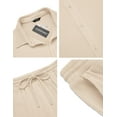 thumbnail image 4 of COOFANDY Men's 2 Piece Outfit Casual Short Sleeve Button Down Shirt Beach Summer Loose Pant Sets, 4 of 6