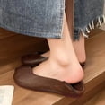 thumbnail image 4 of Leather Sandals for Women, Soft Flat Casual Shoes with Split-Toe Design, Plus-Size Spring and Summer Slide, 4 of 9