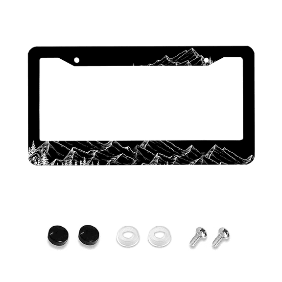 Rainbow Stripes Style License Plate Frame Aluminium Rust-Proof Auto Parts License Plate Decorative Screws Fit Standard 2 Holes 1Pc U.S. License Plate, 12.2x 6.3 inch