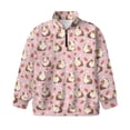 thumbnail image 4 of Uorisanigo Girls Half Zip Cropped Pullover Sweatshirt Oversized Strawberry Guinea Pig Long Sleeve Pullover Jackets Comfortable Drop Shoulder Athletic Tops Hoodies Trendy Clothes, 4 of 7
