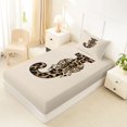 thumbnail image 4 of Erosebridal Vintage Leopard Print Bow Tie Twin Sheet Sets 3pcs For Girls Boys,Adults Personalized Initial J Bedding, 4 of 5