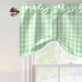 thumbnail image 4 of Green Grid Tie Up Valance Curtains for Windows, Kitchen Curtains Window Treatments, Checkered Plaid Gingham Lattice Trellis Print Short Window Shades Valances for Bedroom Bathroom Cafe 42"x18", 4 of 8
