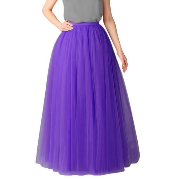 RUTAYY Women Pleated Gauze Princess Mesh Skirt Adult Tutu Dancing Skirt Solid Color Flowy Swing Pleated Beach Skirts