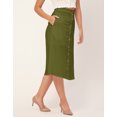 thumbnail image 3 of Moomaya Solid A-Line Skirt For Women, Front Buttoned Midi Skirts, 3 of 9