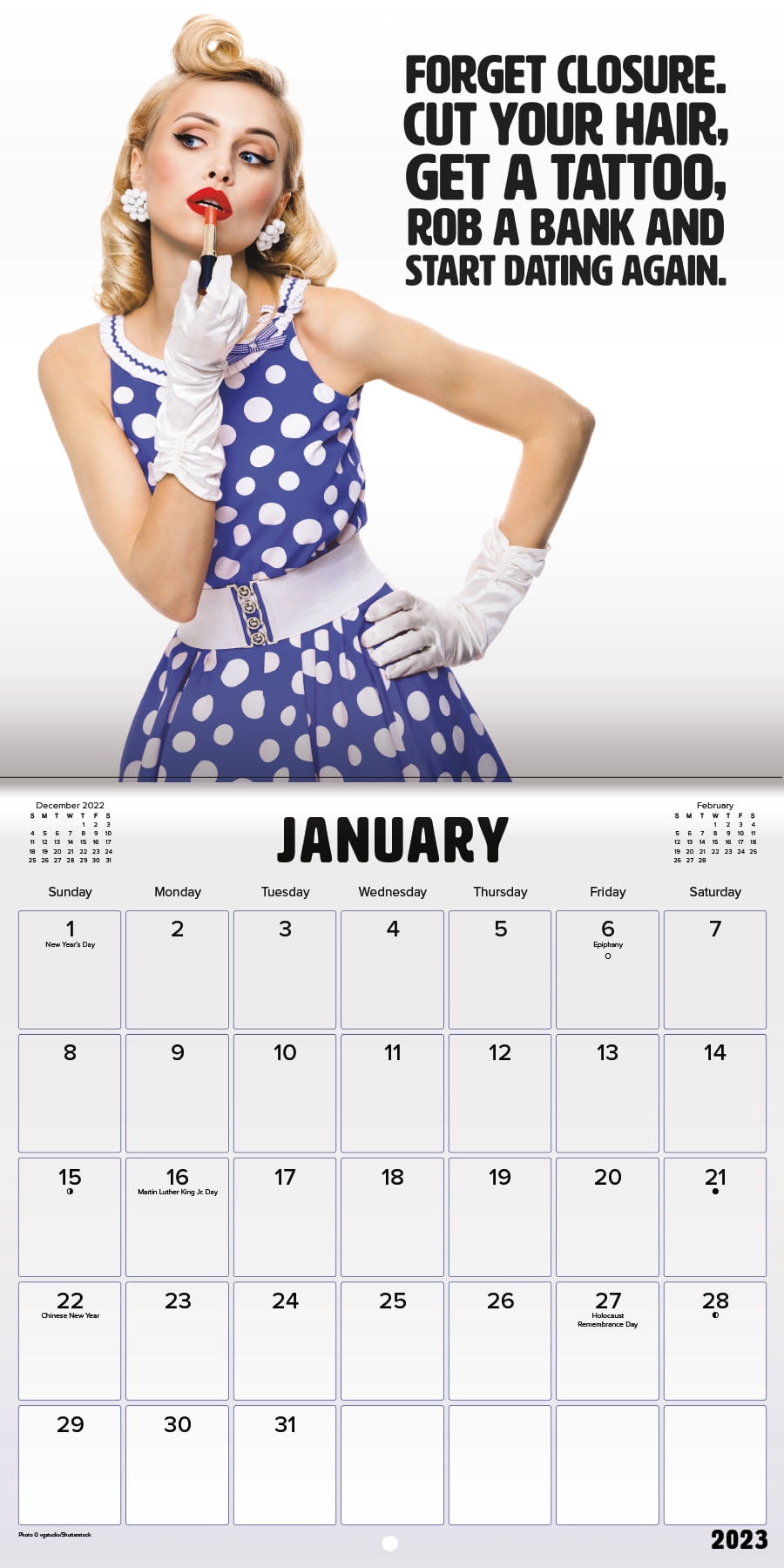 Trends International 2023 Sweet & Sassy Wall Calendar & Magnetic Frame