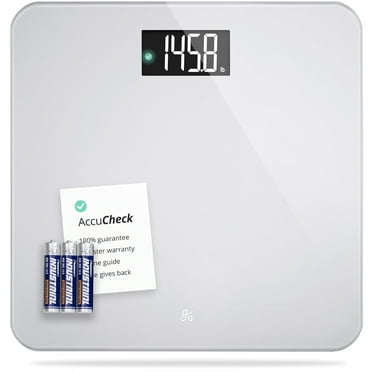 Greater Goods AccuCheck Digital Bathroom Scale, 400 lb Capacity, Ash Grey