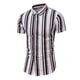 thumbnail image 1 of Playera Elvqul de Caballero Rojo a Rayas Playa Manga Corta con Solapa Botones, 1 of 6