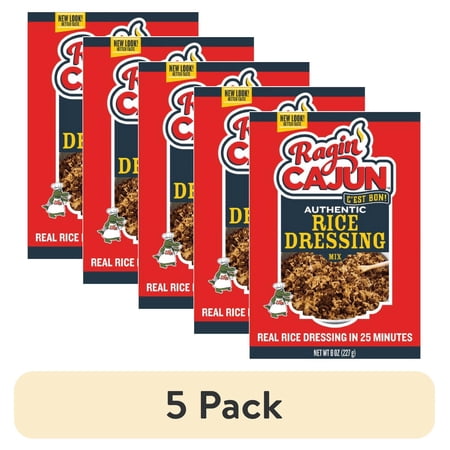 (5 pack) Ragin Cajun Authentic Rice Dressing 8oz with Original Spices