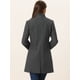 thumbnail image 4 of Abrigo de invierno Allegra K Cuello alto Mitad del Muslo Gris Profundo S, 4 of 6