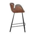thumbnail image 4 of Home Square Waldo 25.5" Faux Leather & Fabric Counter Stool in Brown - Set of 3, 4 of 7